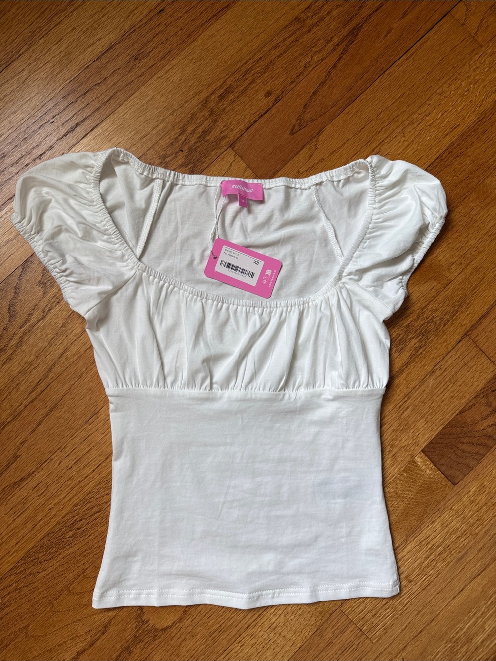Edikted White Puff Sleeve Scoop Top